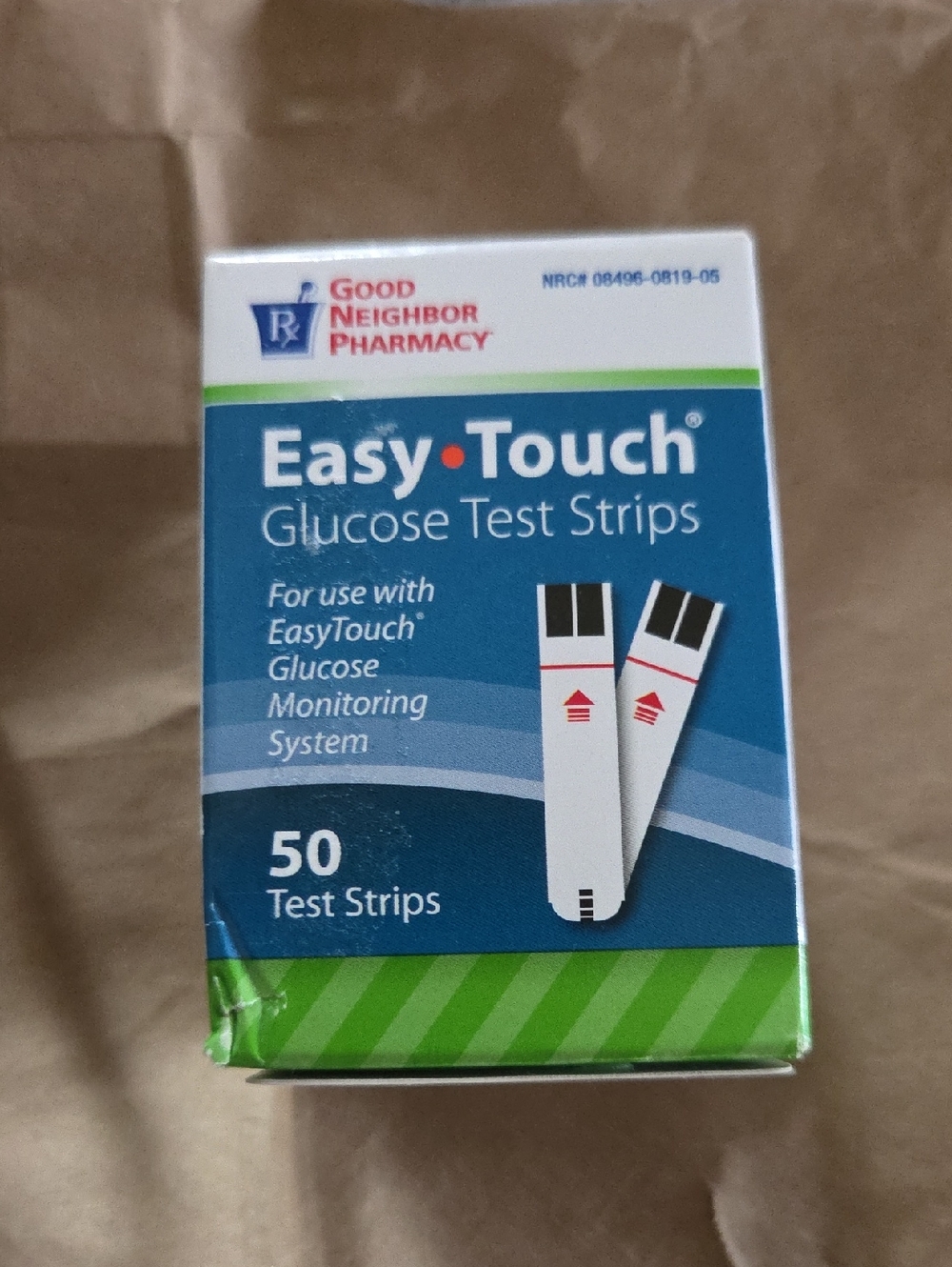 Easy•Touch Glucose Test Strips - Blue & Green Box (50 Count)
